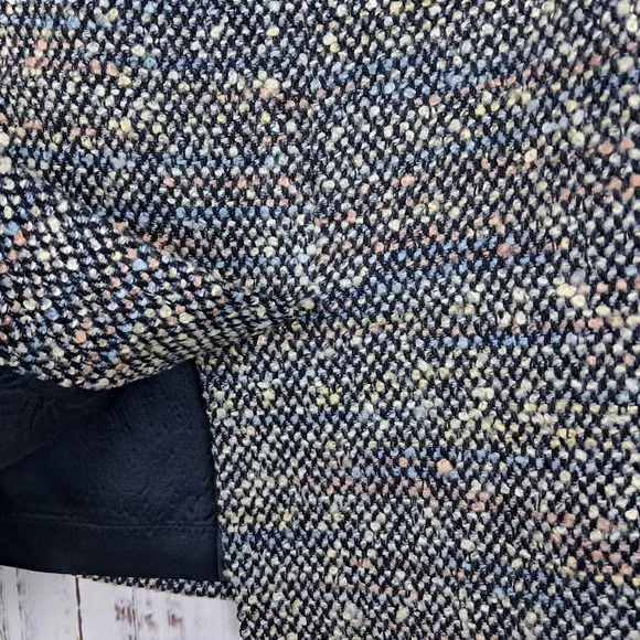 CHAUS 14 Tweed Pencil Skirt Wool Blend Black Multi Knee Length Career Office - Picture 5 of 6